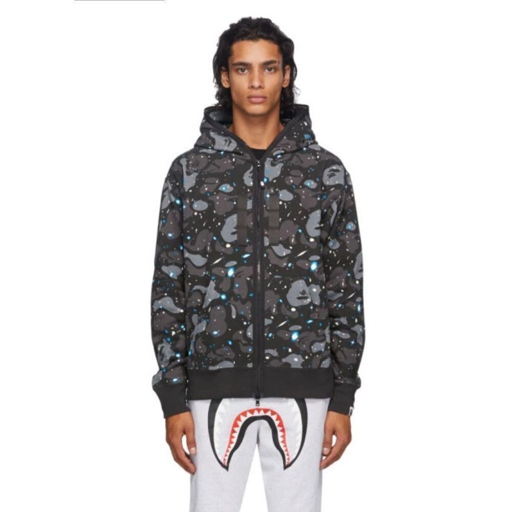 BAPE Relaxed Space Camo Full Zip Streetwear Hoodie Sweathshirt Men's Small